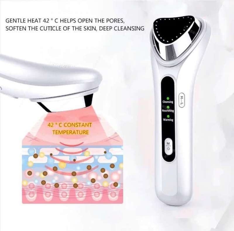 Ultrasonic Radio Frequency Face Massager Toning Device- 4 Amazing Effects 5 face massager