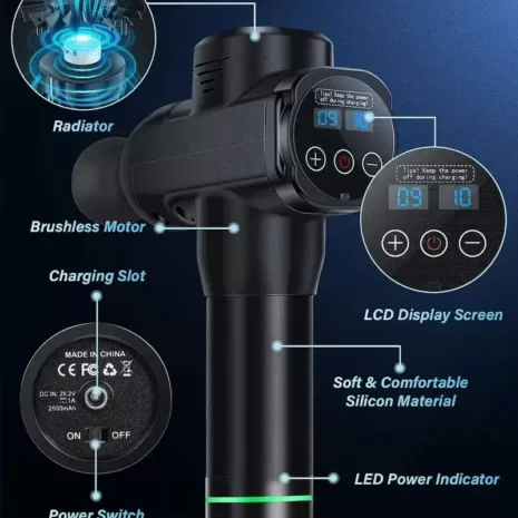 Muscle Massage Gun Deep Tissue Percussion Massager_Smartex Outlet (5) Massage Gun